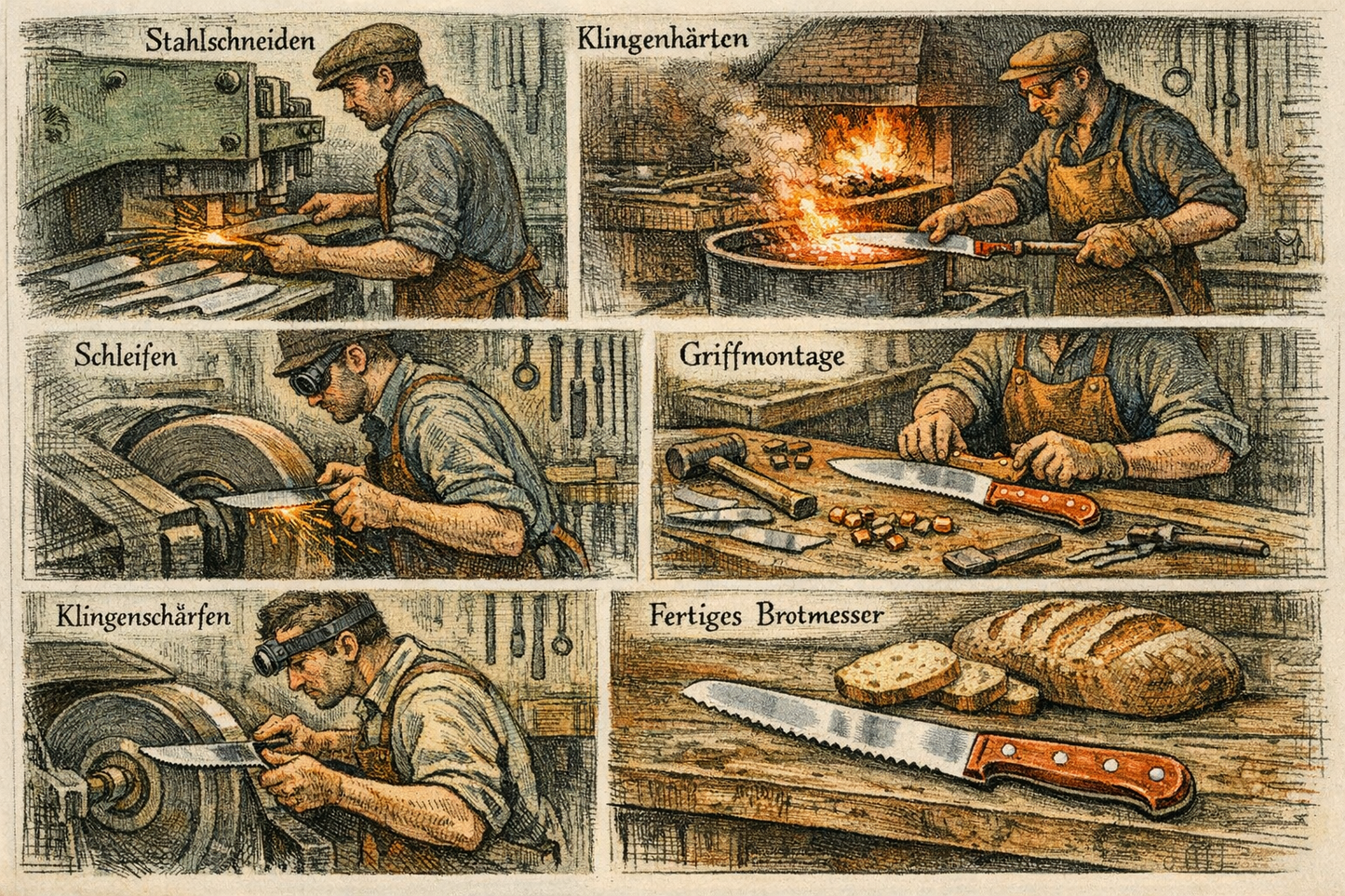 Weyersberg Brot-Messer mit massivem Kupfergriff, inkl. Filzaufbewahrungstasche