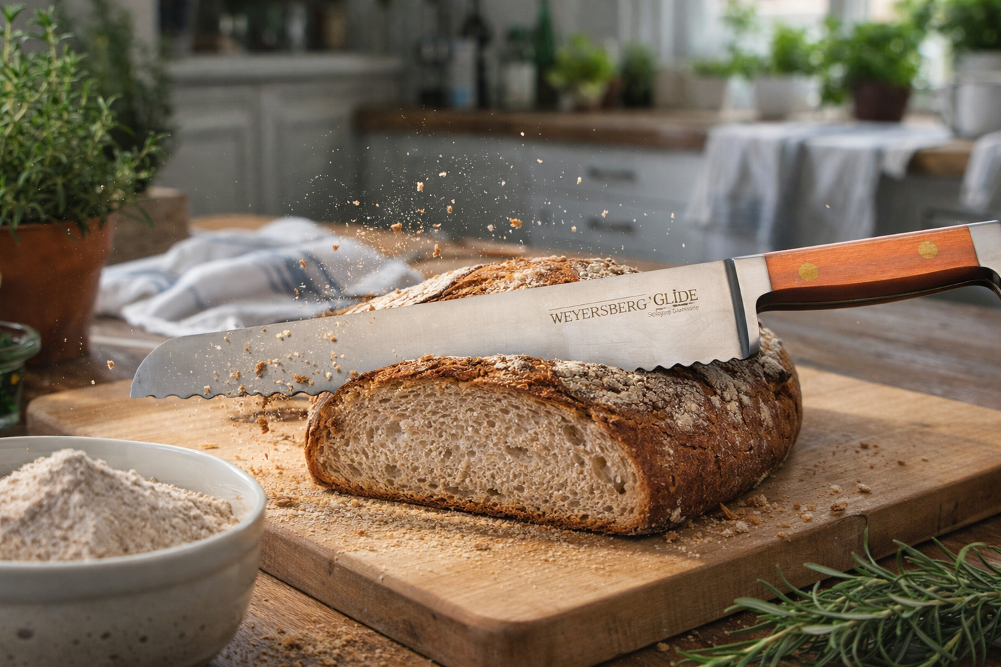 Weyersberg Brot-Messer mit massivem Kupfergriff, inkl. Filzaufbewahrungstasche