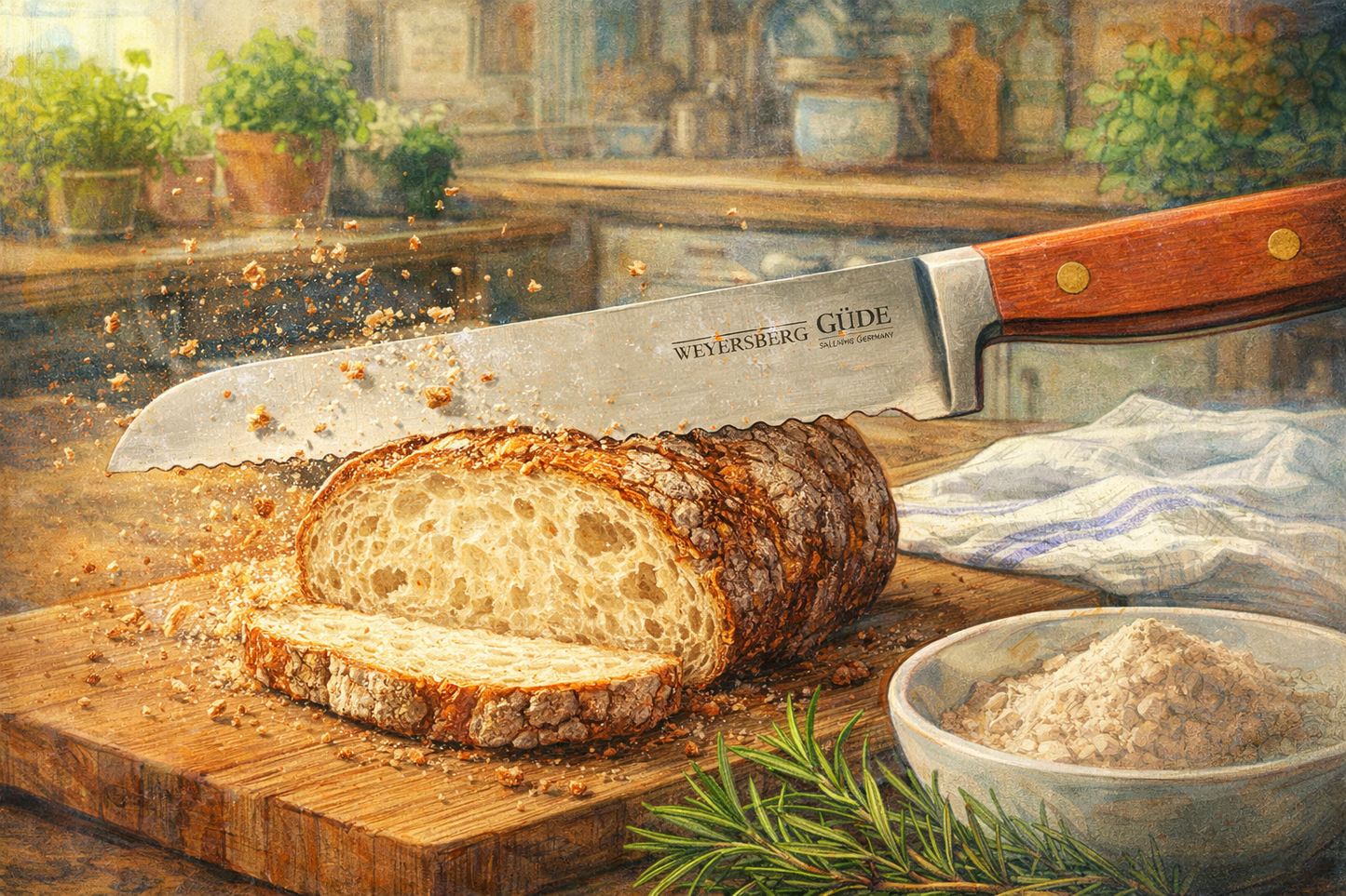 Weyersberg Brot-Messer mit massivem Kupfergriff, inkl. Filzaufbewahrungstasche