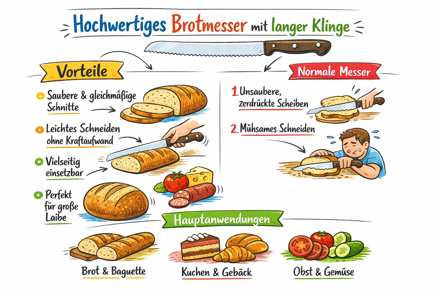 Weyersberg Brot-Messer mit massivem Kupfergriff, inkl. Filzaufbewahrungstasche