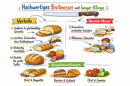 Weyersberg Brot-Messer mit massivem Kupfergriff, inkl. Filzaufbewahrungstasche
