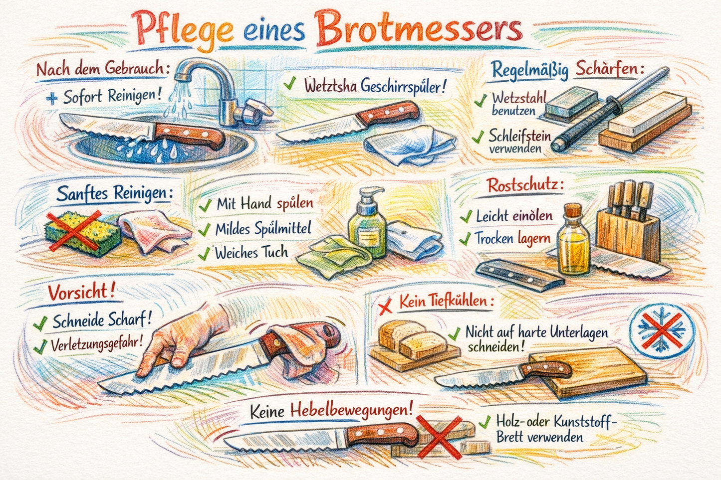 Weyersberg Brot-Messer mit massivem Kupfergriff, inkl. Filzaufbewahrungstasche