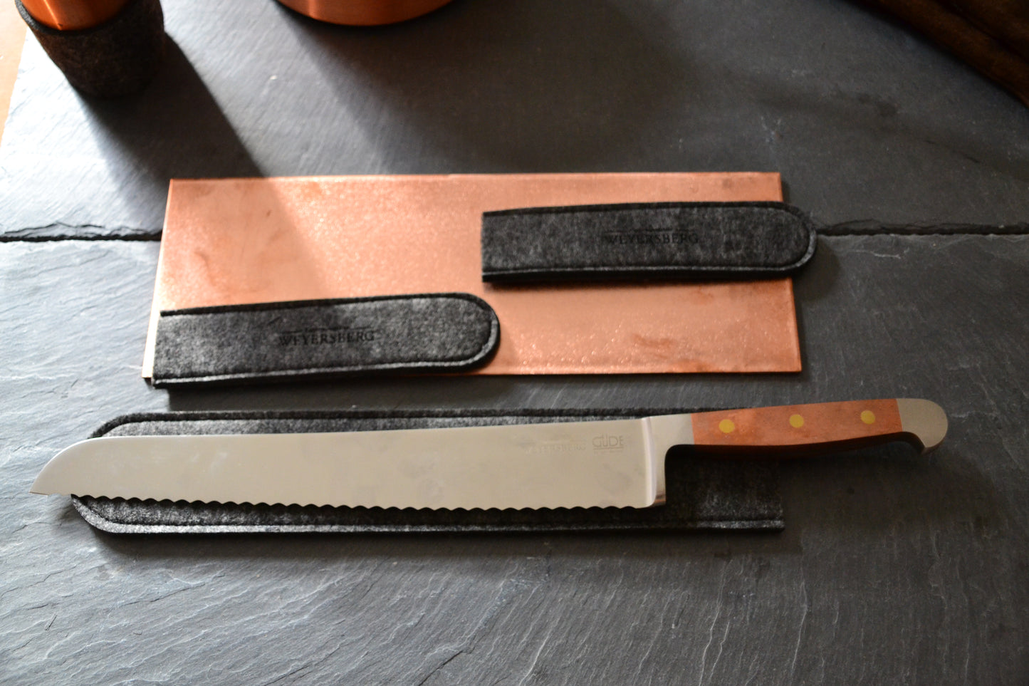 Weyersberg Brot-Messer mit massivem Kupfergriff, inkl. Filzaufbewahrungstasche